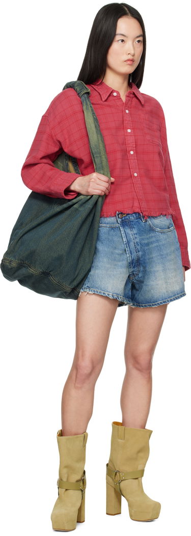 Shorts R13 R13 Loose Crossover Denim Shorts Blå | R13W6055-969C, 3