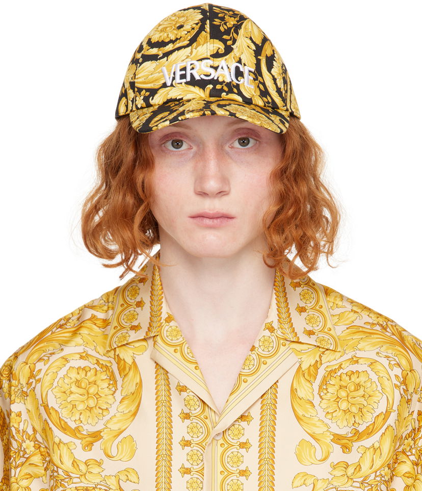 Kasket Versace Black & Gold Barocco Logo Baseball Cap Gul | 1012701_1A01281