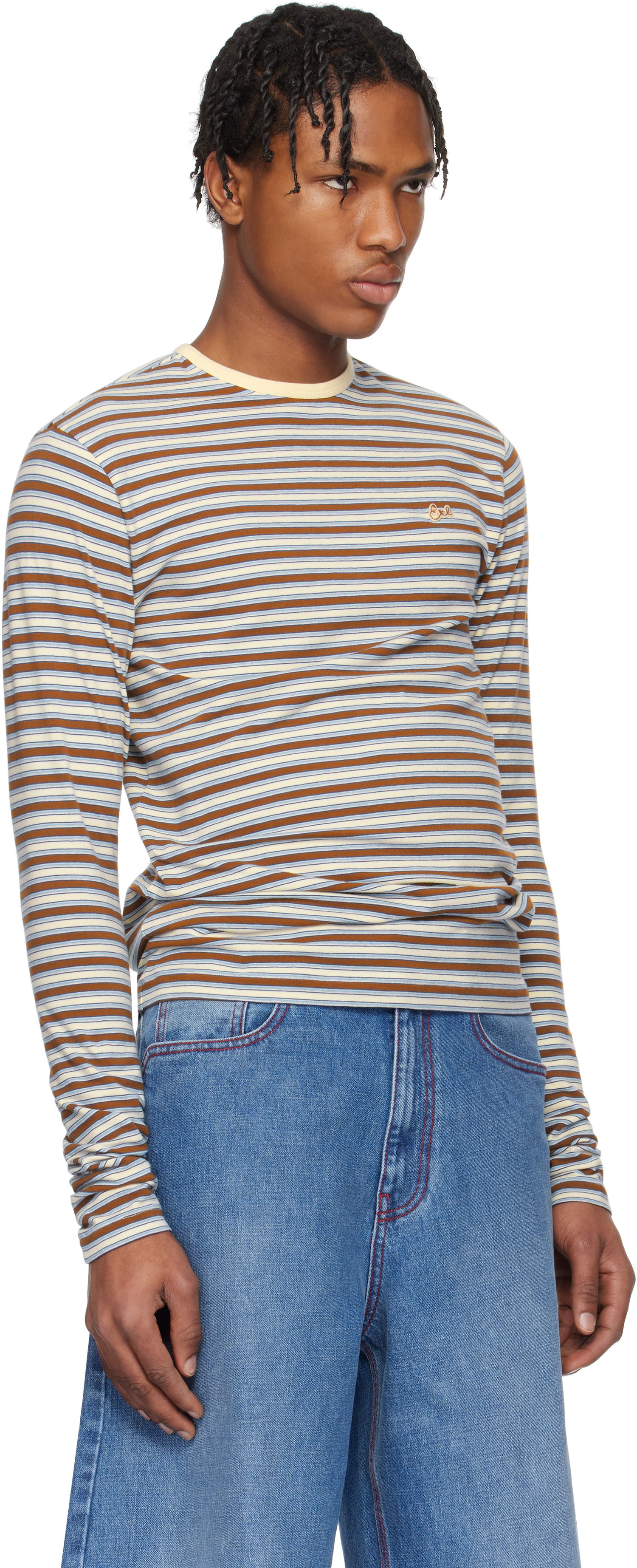 T-shirt ERL ERL Striped Long Sleeve T-Shirt Flerfarvet | ERL10T010, 1