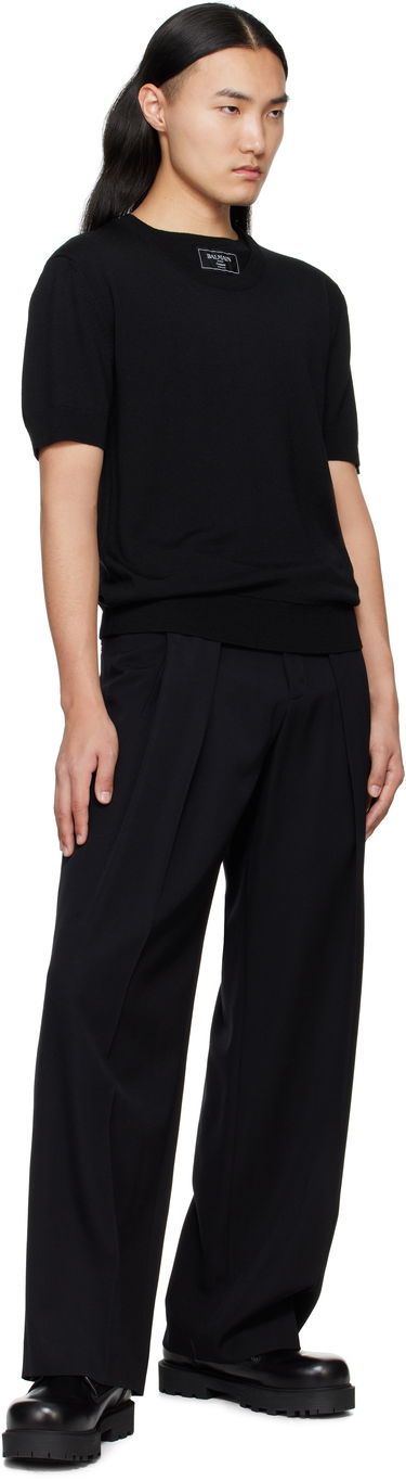 Sweater Balmain Balmain Knit T-Shirt Sort | EH1AL027KH92, 3