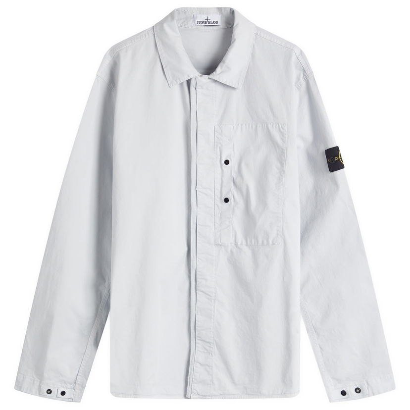 Skjorte Stone Island Stone Island Supima Cotton Twill Stretch-TC Button Shirt Jacket Grå | K1S151200033-V0041