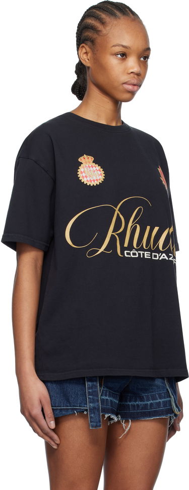 T-shirt Rhude Rhude Script Crest T-Shirt Mørkeblå | RHPS25TT07012, 4