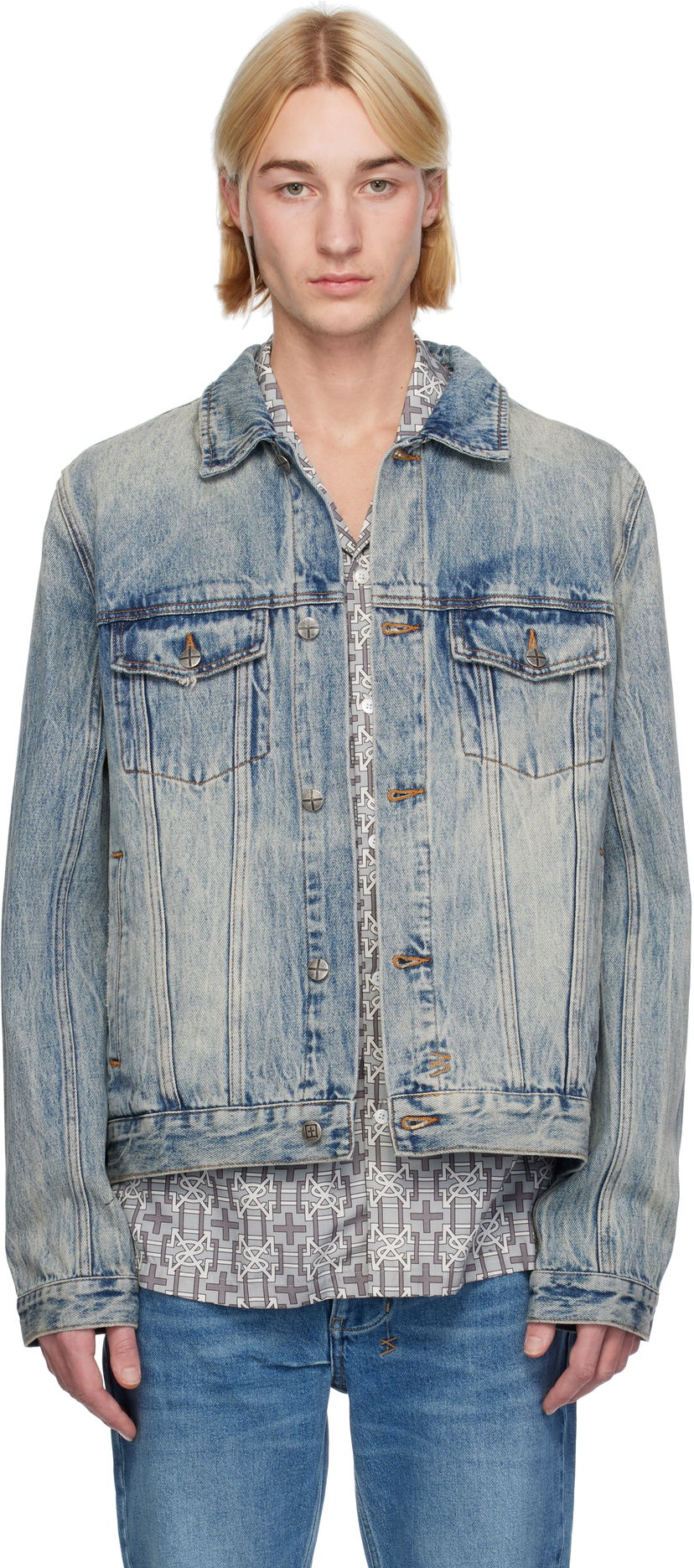 Jakke Ksubi Classic Stairway Denim Blå | MFA24JK011