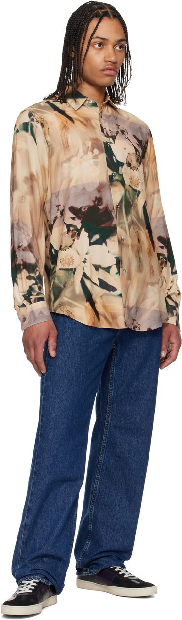 Skjorte Paul Smith Paul Smith Viscose Painted Photograph Print Shirt Beige | M1R-901U-P02653, 3