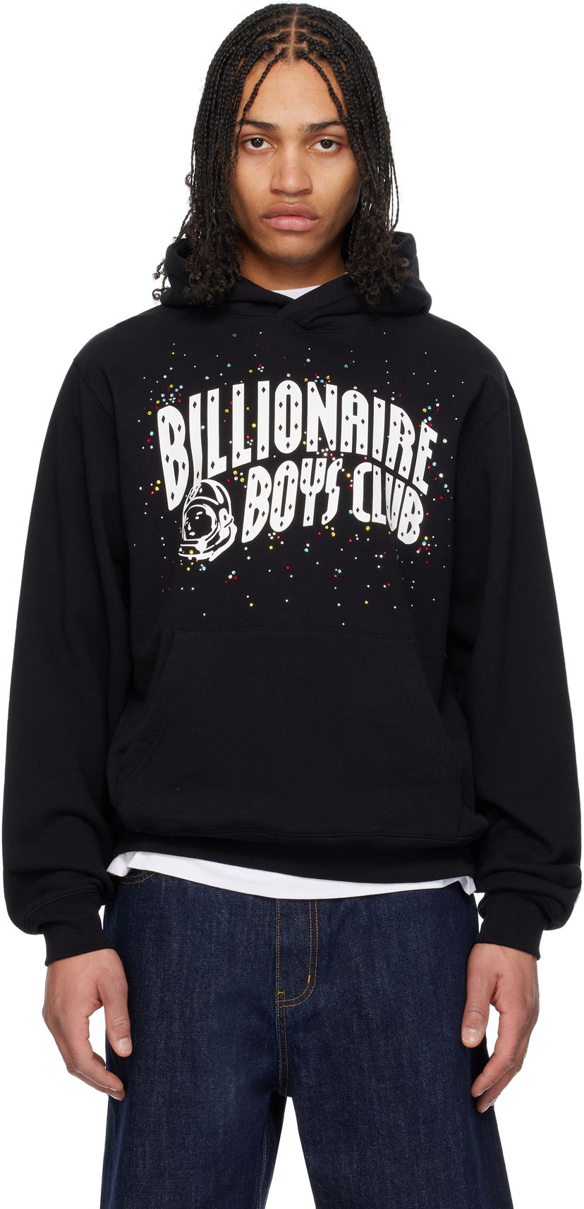 Sweatshirt BILLIONAIRE BOYS CLUB Billionaire Boys Club Embellished Arch Logo Popover Hoodie Sort | B25141