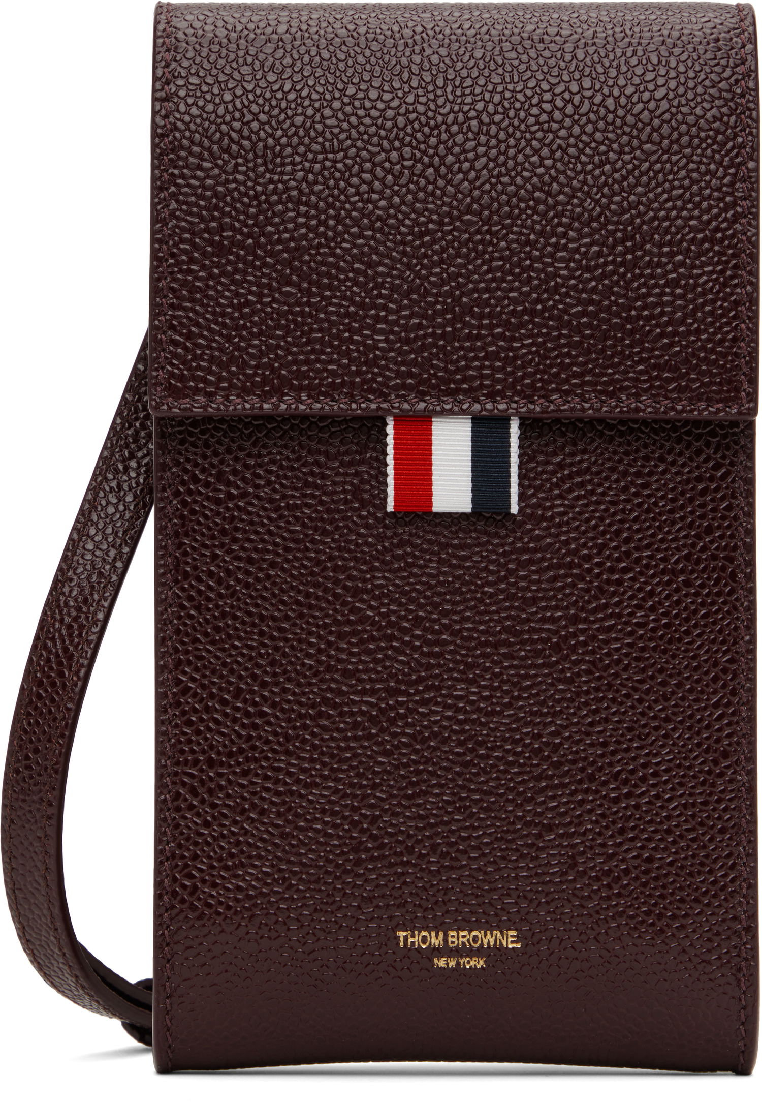 Tegnebog Thom Browne Leather Crossbody Phone Pouch Brun | MAC113A-03542, 0