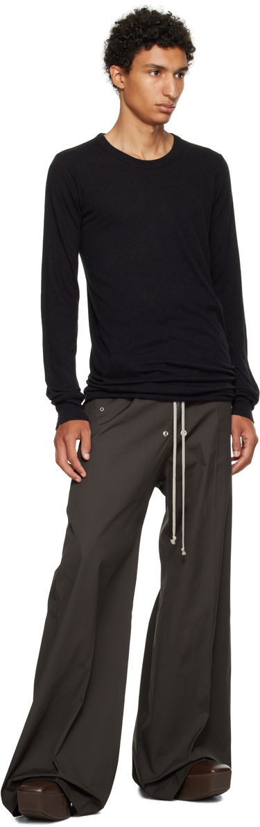 T-shirt Rick Owens Concordians Basic Long Sleeve T-shirt Sort | RU02E1252 JR, 3