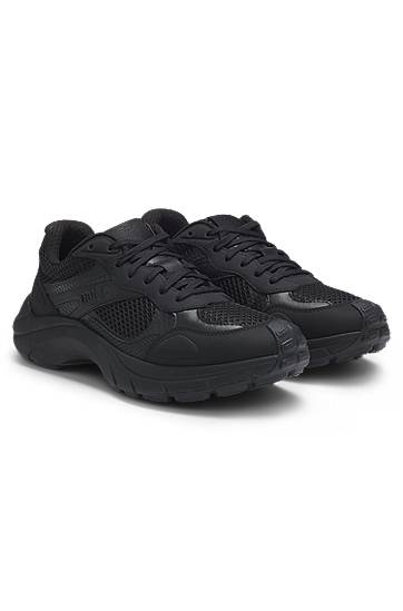 Tøj og tilbehør BOSS Mesh and Faux Leather Sort | 50548571