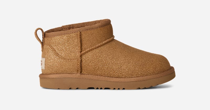 Sneakers og sko UGG Classic Ultra Mini Dazzle Boot Suede Brun | 1171291K-CHE, 0