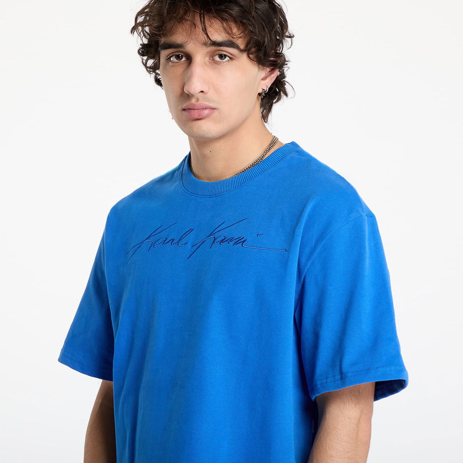 T-shirt Karl Kani Autograph Heavy Jersey Boxy T-shirt Blå | 60300193, 1