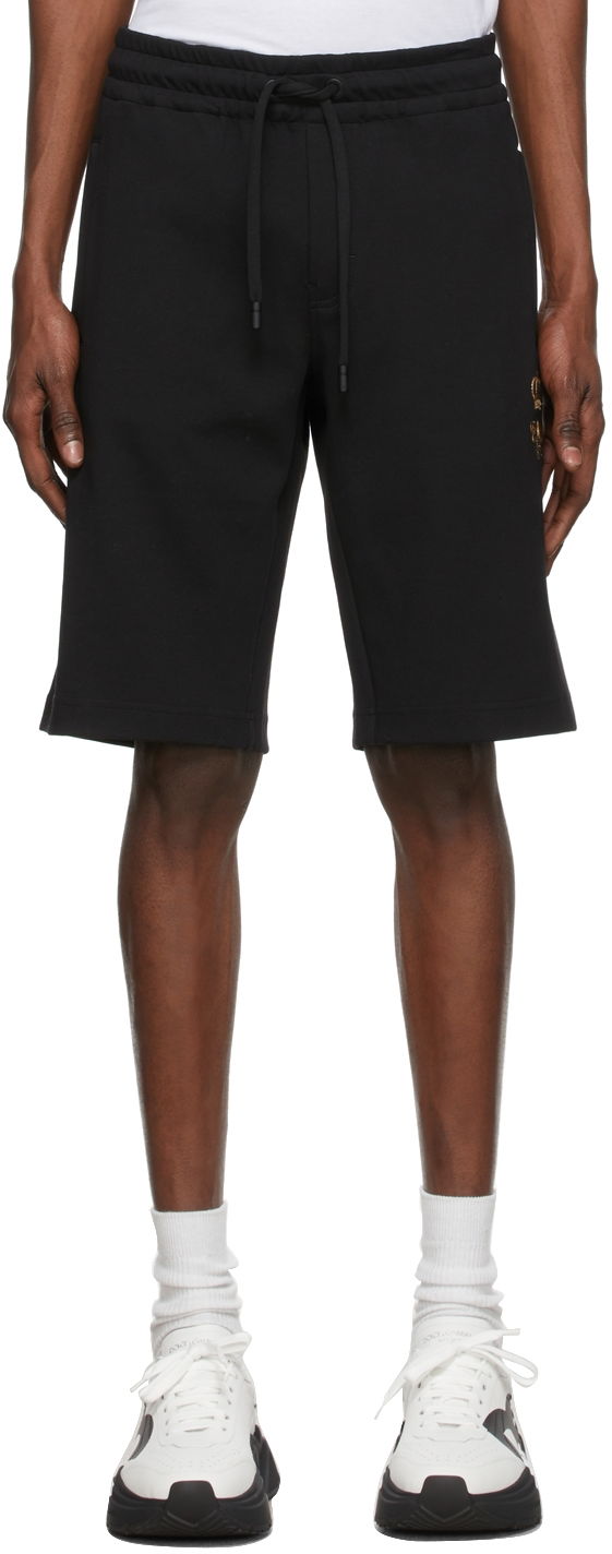 Shorts Dolce & Gabbana Black Embroidered Jogging Shorts Sort | GWJWAZ HU7H9