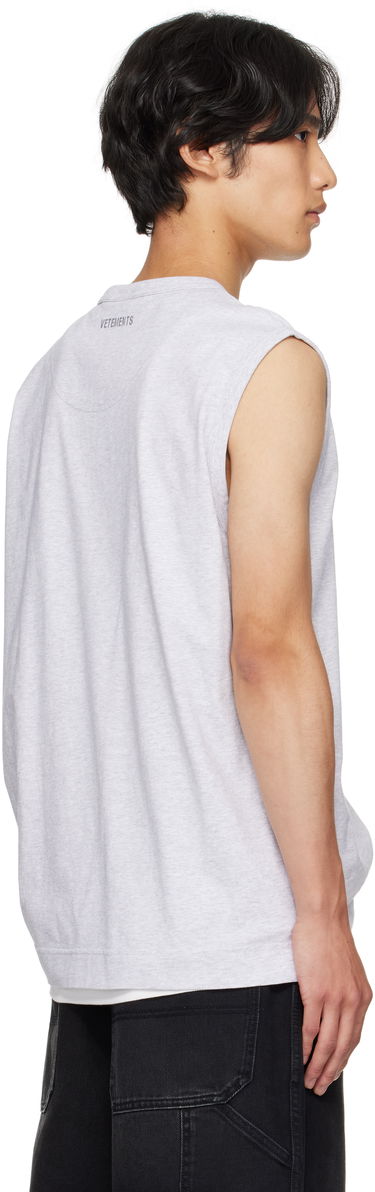 Tanktop VETEMENTS Vetements Oval Logo Jersey Tank Top Grå | UH76TR550G, 2