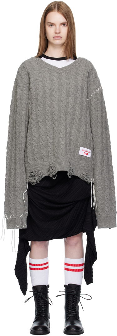 Sweater Charles Jeffrey Loverboy Charles Jeffrey LOVERBOY Label Cable Knit Sweater Grå | 52090301, 0