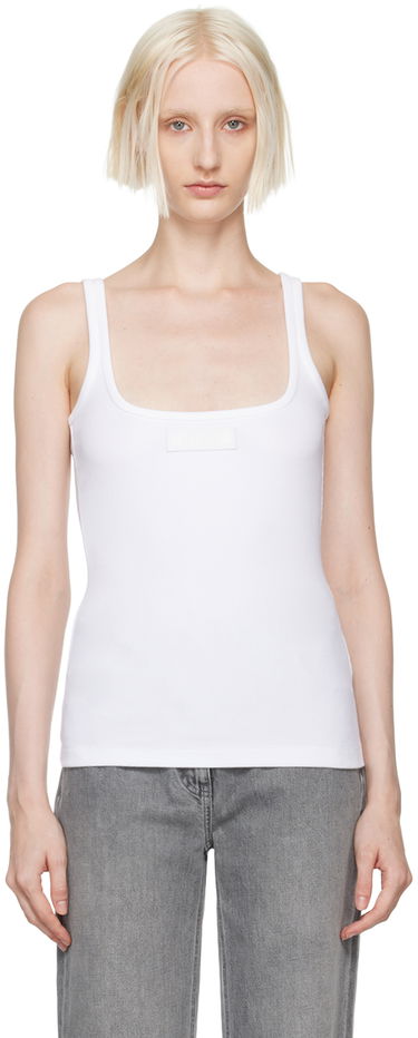 Tanktop Versace Slim-Fit Ribbed Tank Top Hvid | 1017003-1A12060-1W000, 4
