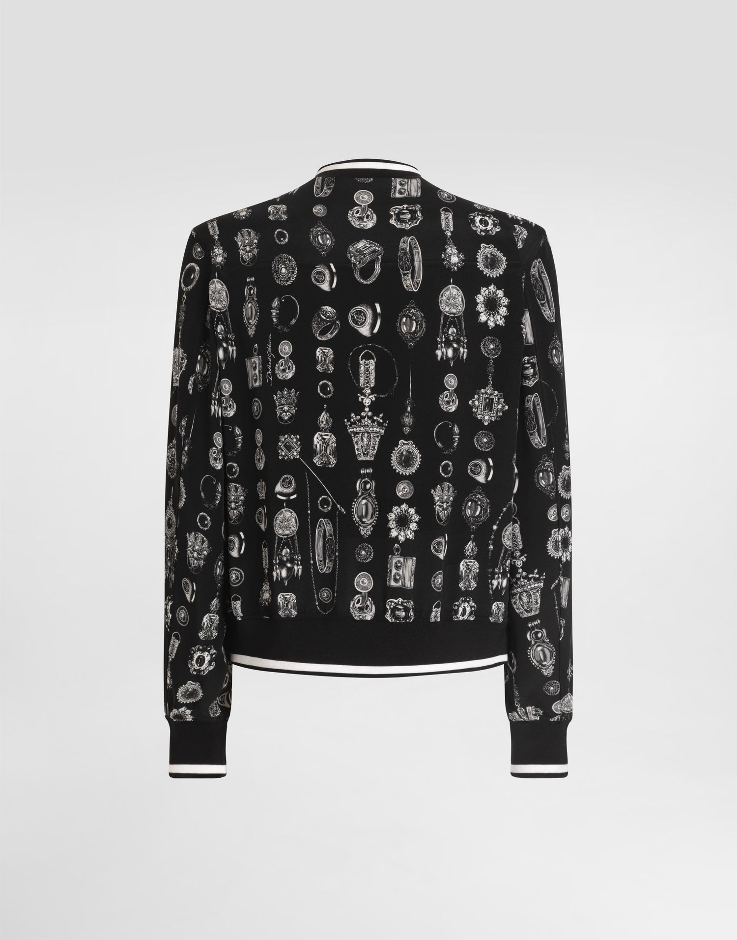 Bomberjakke Dolce & Gabbana Jewel-print Marocain Crêpe Jacket Sort | G9BLMTIS1ZWHH5QP, 1