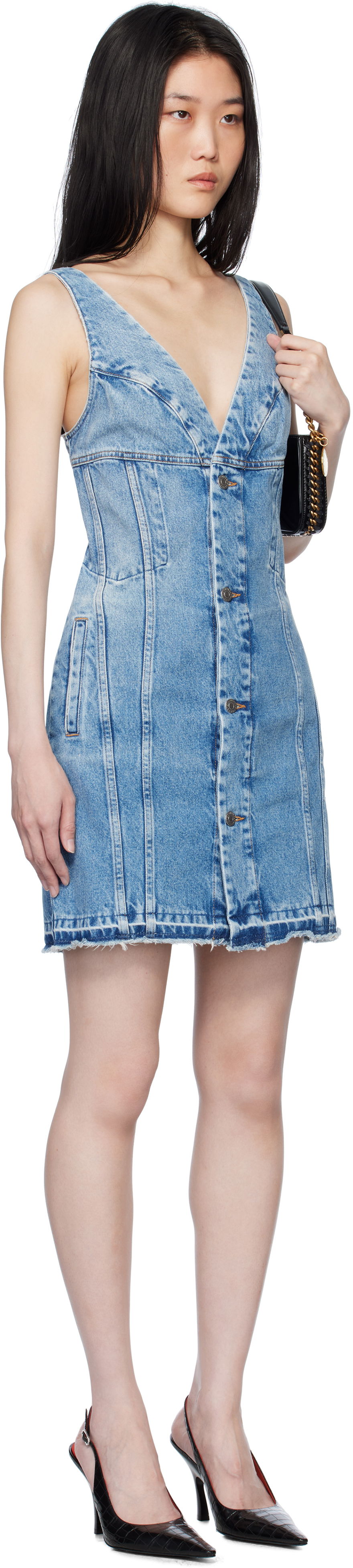 Kjole Stella McCartney Stella McCartney Vintage Wash Denim Minidress Blå | 6D03553SQH05, 1