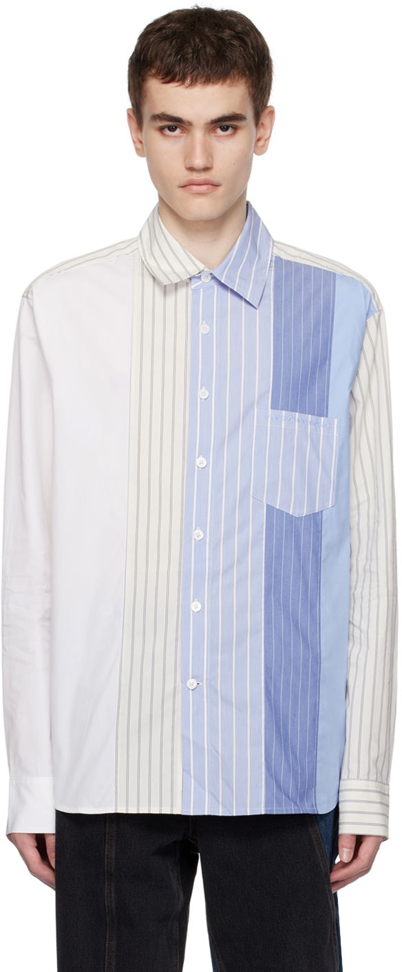 Skjorte Feng Chen Wang Feng Chen Wang Paneled Shirt Blå | FMF16SR03