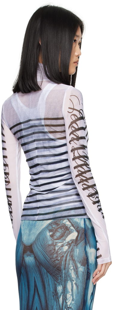 T-shirt Jean Paul Gaultier Jean Paul Gaultier Striped Turtleneck Top Hvid | 24/30-F-TO198-J559-015900, 2