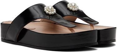 Kjole Simone Rocha Simone Rocha Pearl Thong Platform Sandals Sort | SLD47D 0740, 3