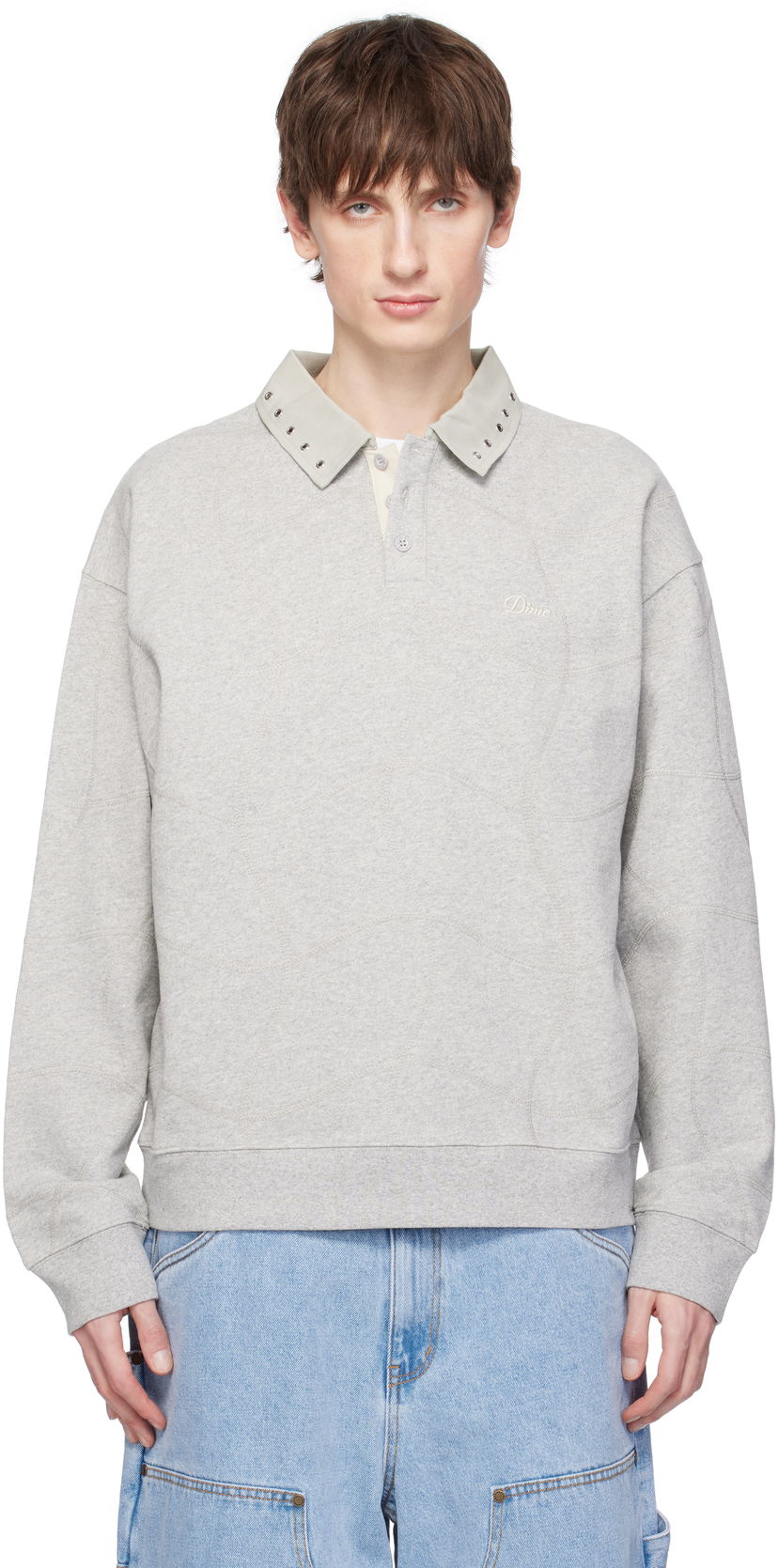 Sweatshirt Dime Dime Wave Rugby Polo Grå | DIMESP254GRY