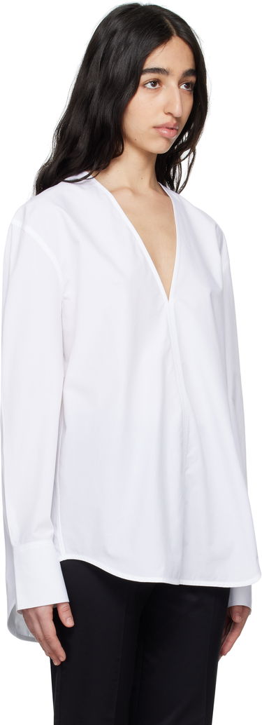 Skjorte TOTEME TOTEME V-Neck Shirt Hvid | 252-WRT0503-FB0119, 1