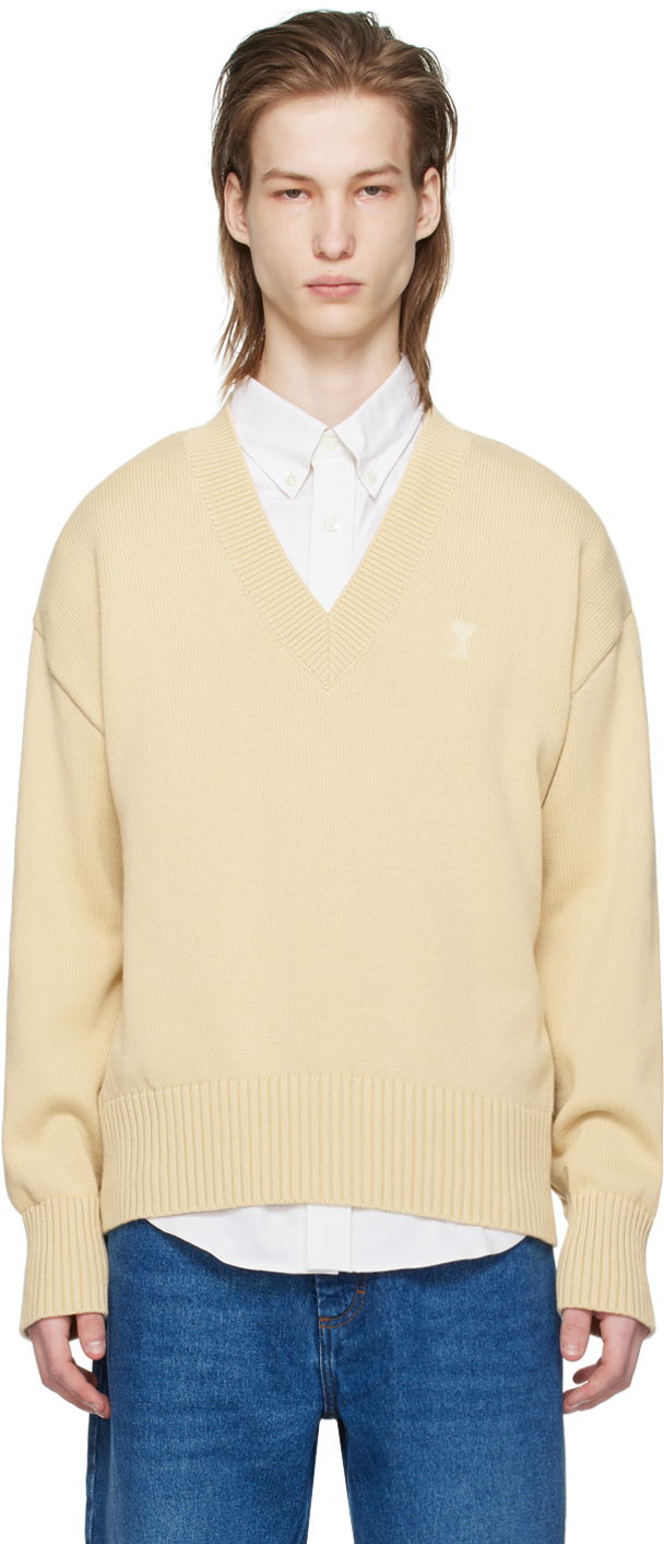 Sweater AMI Paris de Cœur Sweater Hvid | UKS228.016, 0