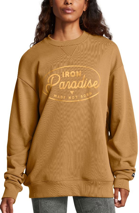 Sweater Under Armour Project Rock Heavyweight Crew Sweatshirt Brun | 1386444-707