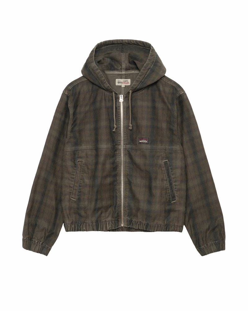Vindjakke Stüssy Plaid Unlined Work Jacket Grøn | 115768