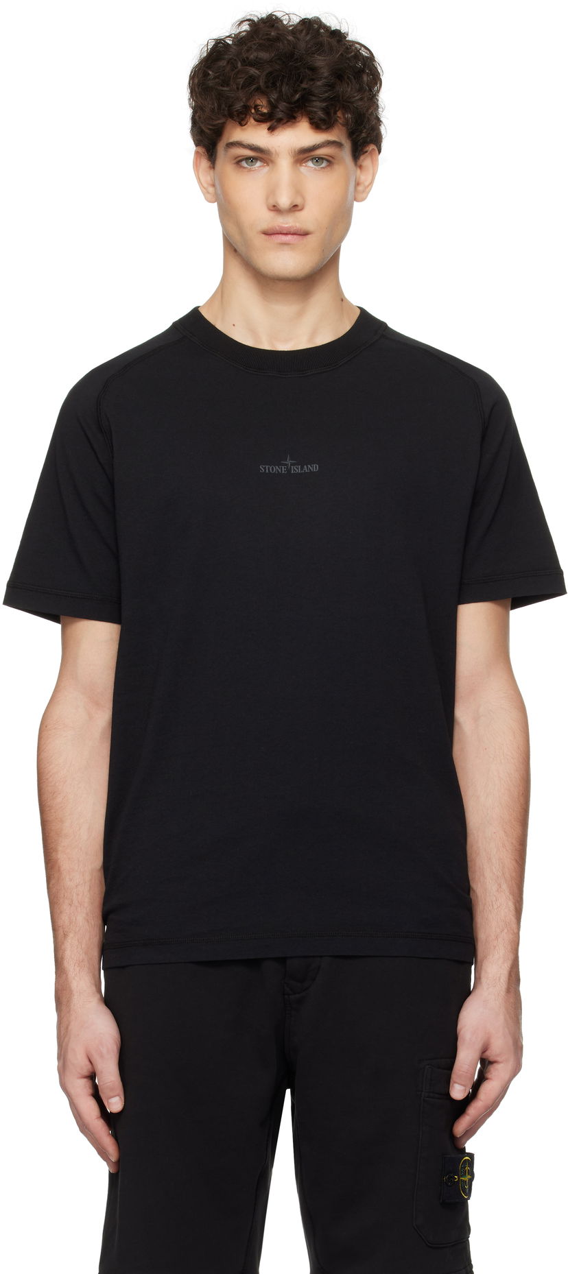 T-shirt Stone Island Stone Island Organic Cotton Jersey T-Shirt Sort | K1S15 2100020 S0080