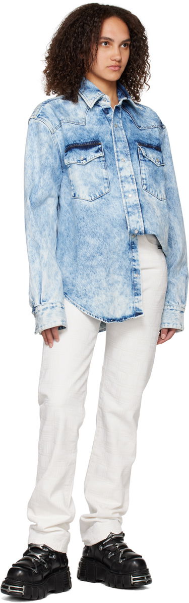 Skjorte VETEMENTS VTMNTS Boiled Denim Shirt Blå | VL14SH650B, 3