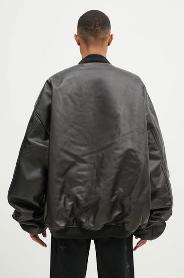 Bomberjakke VETEMENTS VETEMENTS Oversized Leather Bomber Jacket Sort | UA66JA200B, 4