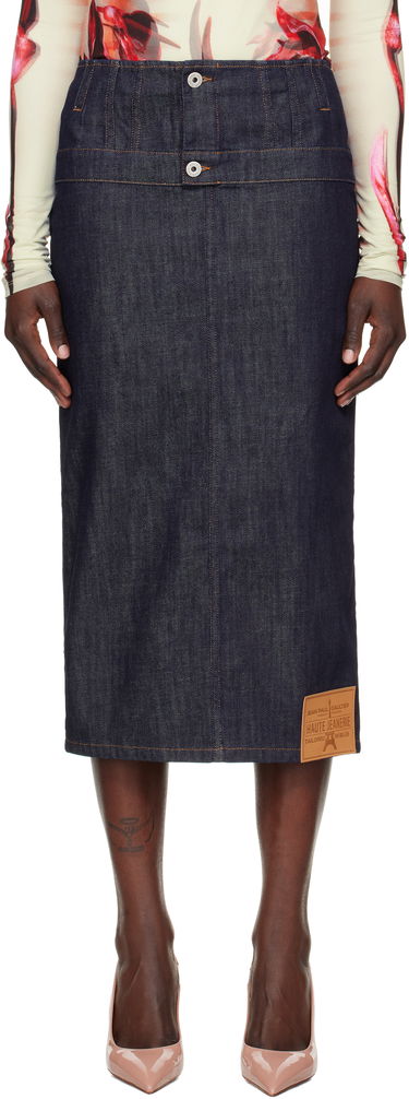 Nederdel Jean Paul Gaultier Jean Paul Gaultier 'The Inverted' Denim Midi Skirt Blå | 25/33-F-JU146-D019-55, 0