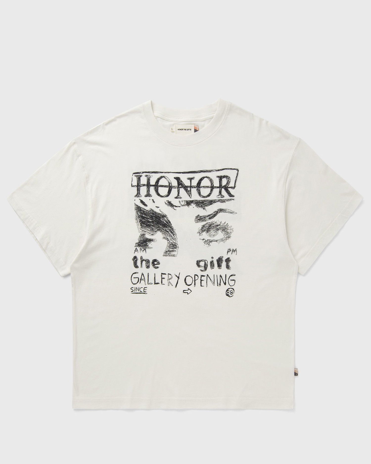 T-shirt Honor The Gift Art That Reflects Gallery Opening Graphic T-Shirt Hvid | HTG250347-BONE, 0