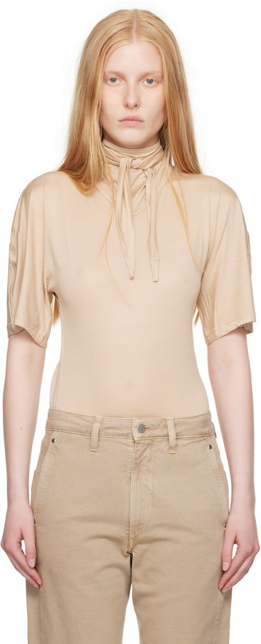 T-shirt LEMAIRE Lemaire Short Sleeve Foulard T-Shirt Beige | TO1337 LJ1011, 0