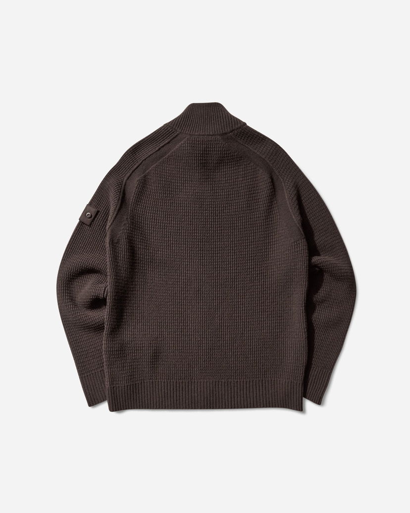 Sweater Stone Island Geelong Wool Zip-Up Cardigan Brun | K2S15-5100083-S00FG V0070