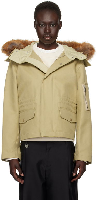 Parka Burberry Burberry Short Faux-Fur Trim Jacket Beige | 8095254, 0