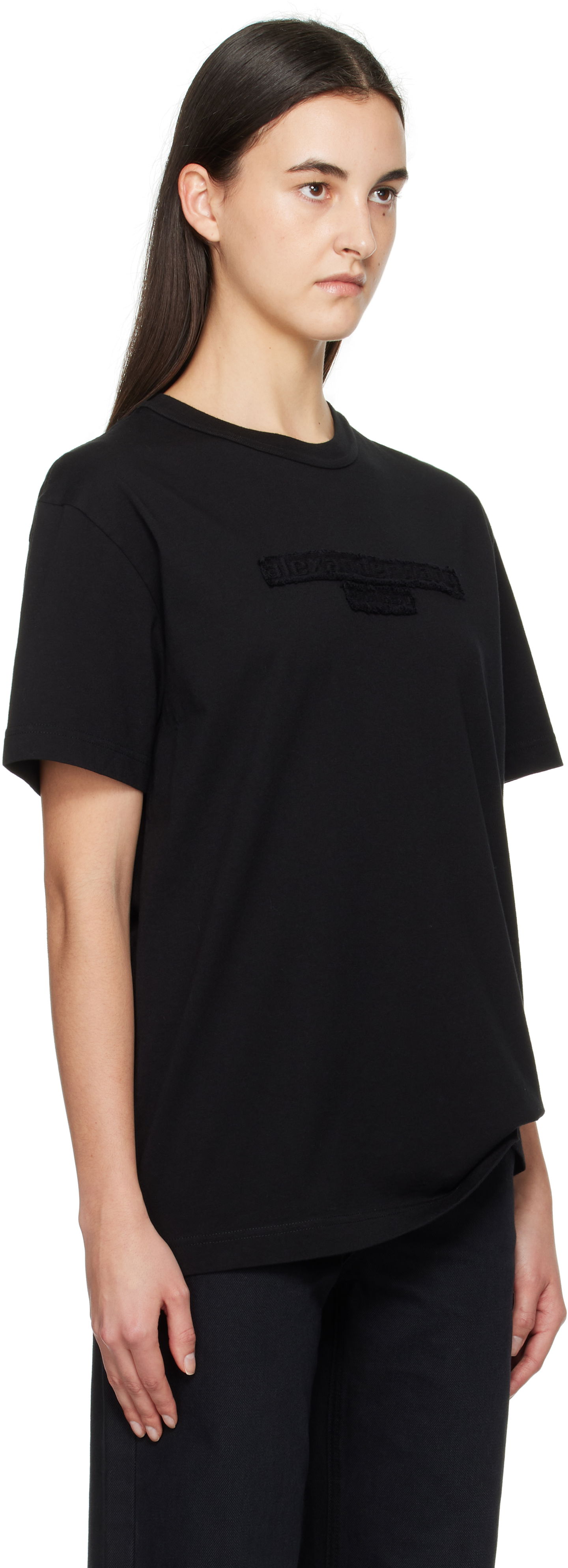 T-shirt Alexander Wang Distressed Logo T-Shirt Sort | UCC1251786, 1