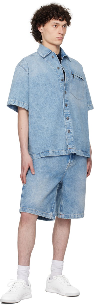 Shorts BOSS Faded Denim Shorts Blå | 50537843, 3