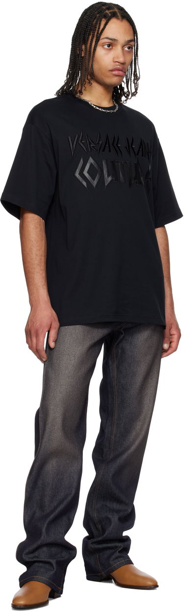 T-shirt Versace Versace Jeans Couture Logo Metal Patch T-Shirt Sort | E78GAHE02_ECJ01E, 3
