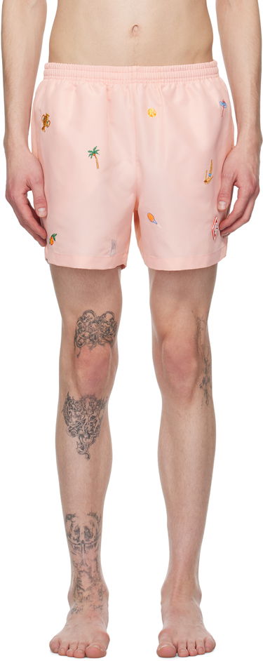 Badetøj Casablanca Casablanca Embroidered Motif Swim Shorts Lyserød | MPS25-TR-032-01, 0
