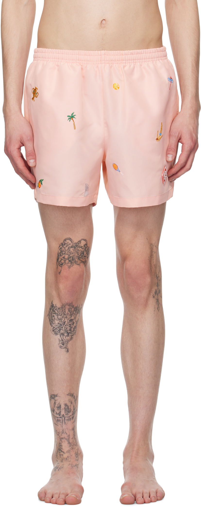Badetøj Casablanca Casablanca Embroidered Motif Swim Shorts Lyserød | MPS25-TR-032-01