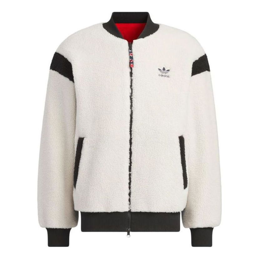 Bomberjakke adidas Originals Originals x Feifei Ruan Reversible Sherpa Jacket Hvid | IX4214