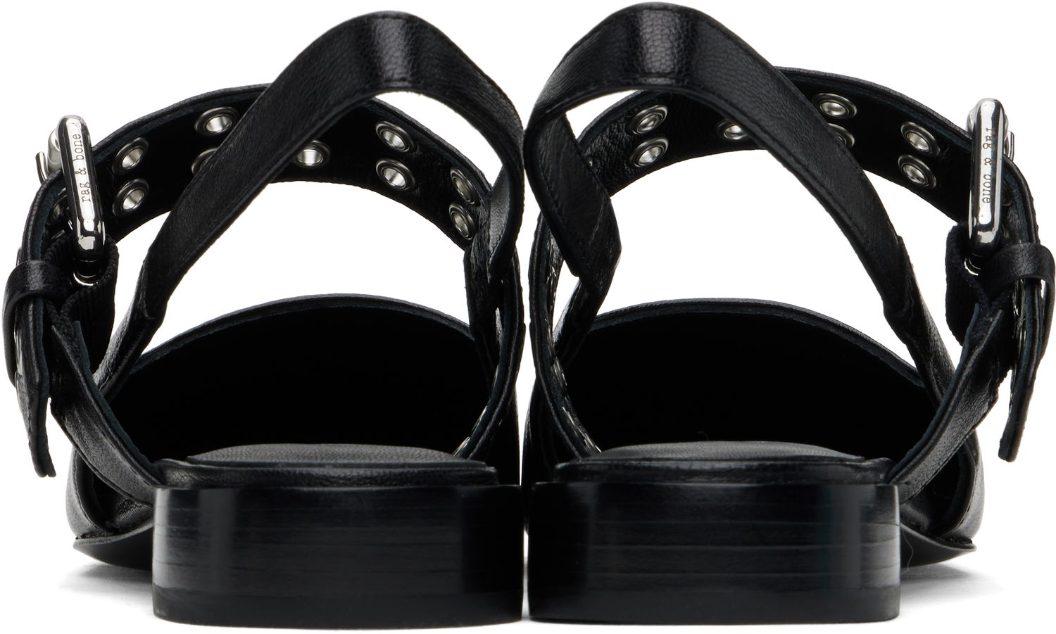 Tøj rag & bone Rag & Bone Astra Leather Slingback Slippers Sort | WFF24SF002TB2, 1