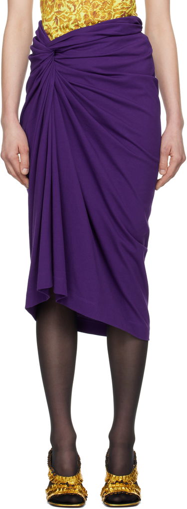 Nederdel Dries Van Noten Dries Van Noten Knotted Jersey Midi Skirt Lilla | 251-011140-1603, 0