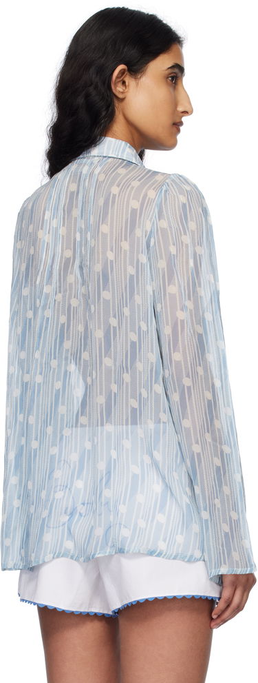 Skjorte Bode Bode Meridian Print Blouse Blå | WRS25SH031, 2