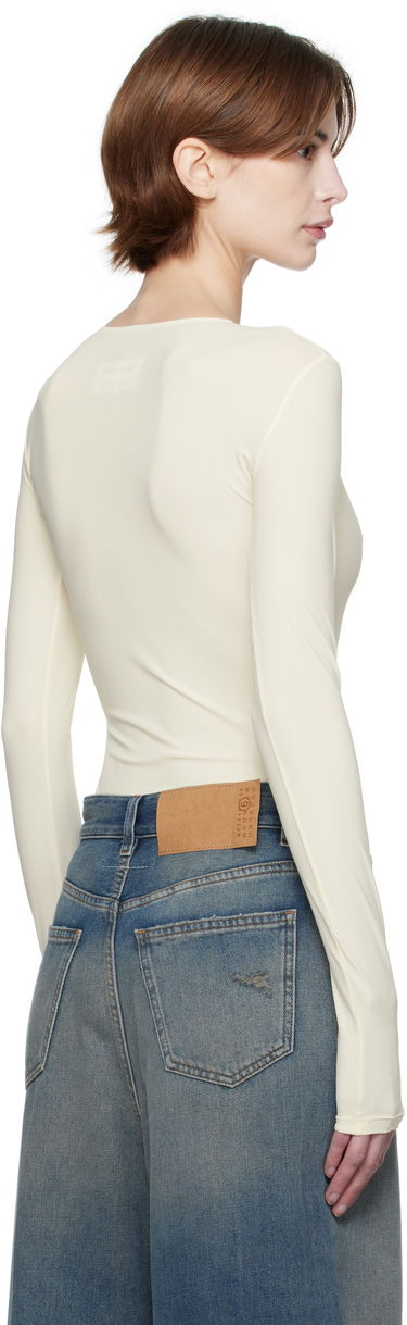 Krop Maison Margiela MM6 Maison Margiela Jersey Lycra Bodysuit Beige | S62NA0077 S20518, 2