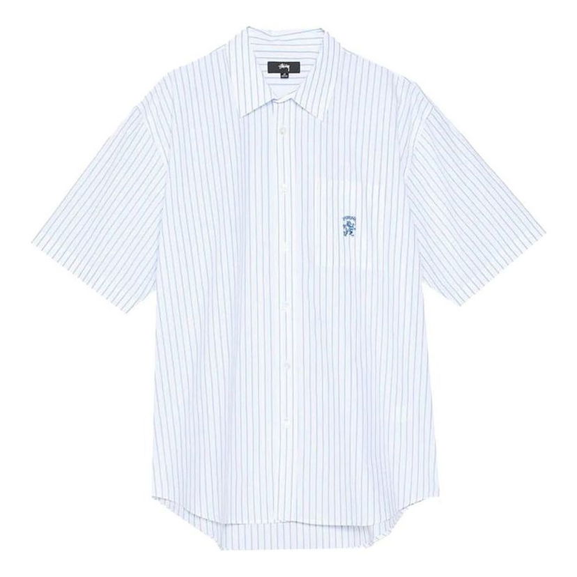 Skjorte Stüssy Stussy Boxy Striped Shirt Hvid | 1110231