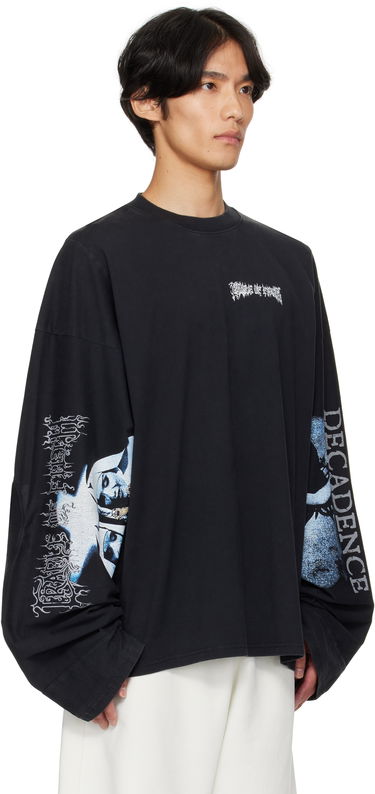 T-shirt VETEMENTS Vetements Cradle of Filth 'Decadence' Cut-Up Longsleeve T-Shirt Sort | UCF76LS980B, 1