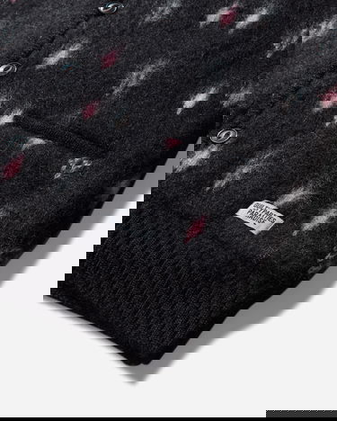 Sweater WACKO MARIA Diamond Pattern Heavy Mohair Cardigan Sort | 24FW-WMK-KN20 BLACK, 4