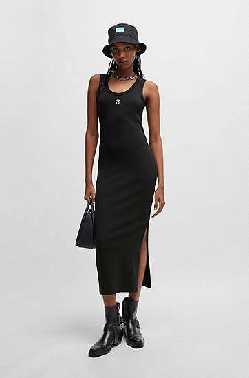 Kjole BOSS HUGO Stretch Jersey Maxi Tank Dress Sort | 50514521, 1